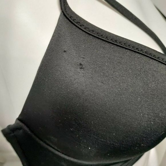 PINK Black Deep V Bikini String Top XS - Picture 6 of 11